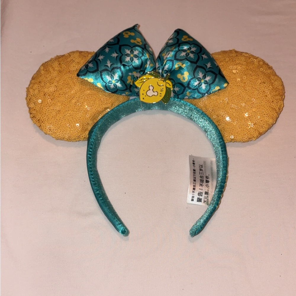 Disney Gold and Blue Sequin Mouse Ears Headband